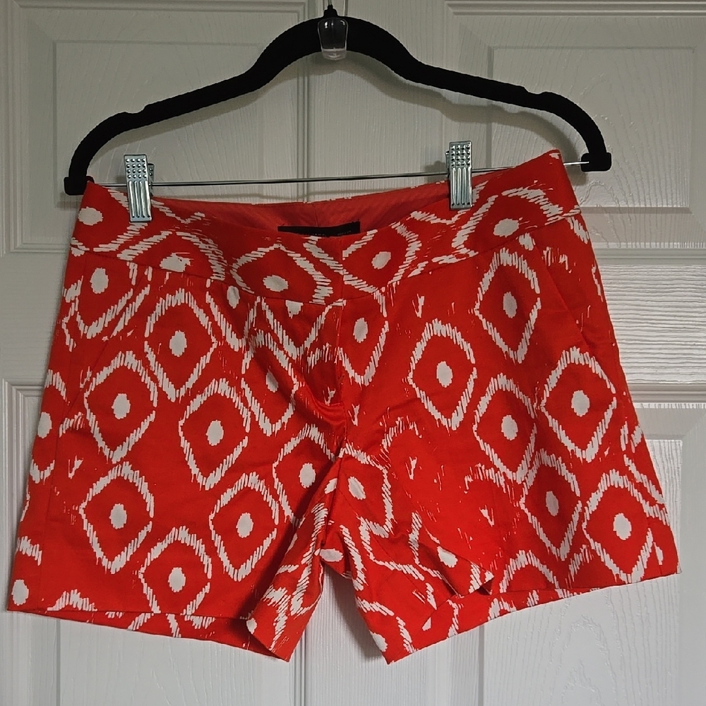 Orange Patterned Women's Shorts